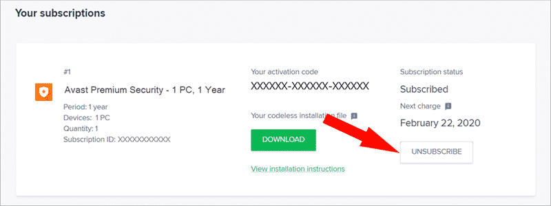 how to cancel avast subscription 2