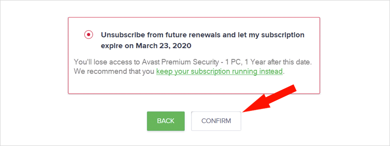 how to cancel avast subscription 7
