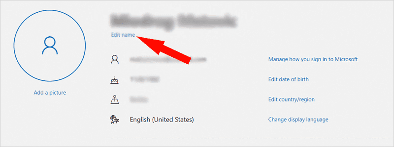 how to change account name on windows 10 14