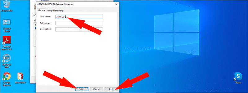 how to change account name on windows 10 19