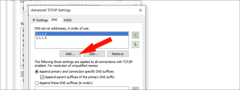 how to change dns on windows 10 12