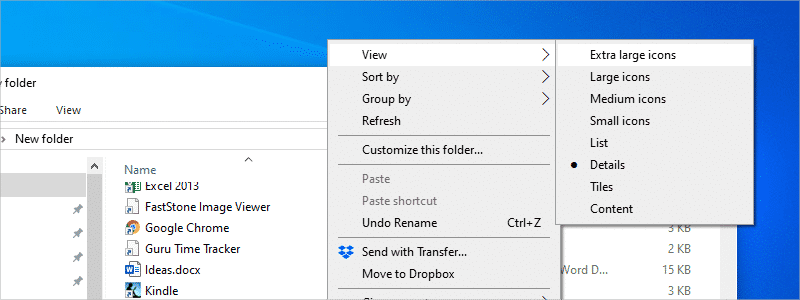 how to change icon size in windows 10 k