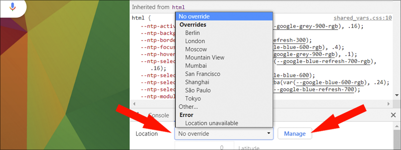 how to change location on google chrome 9