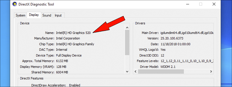 how to check graphics card on windows 10 6