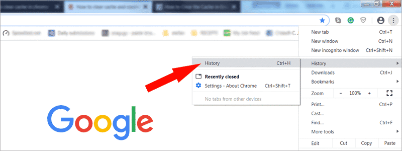 how to clear cache in chrome 03 2