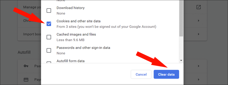 how to clear cookies on chrome 6