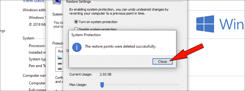 how to delete backup files in windows 10 9