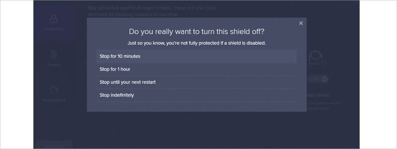 how to disable avast 11a