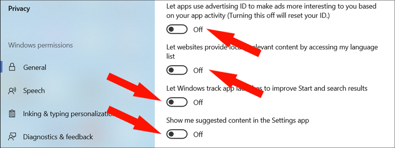 how to disable telemetry and data 12