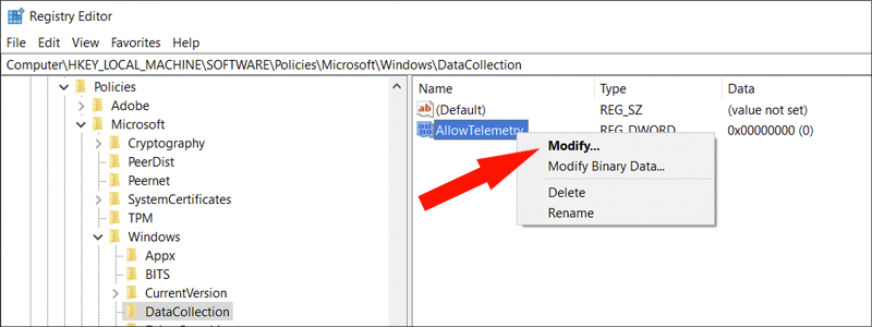 how to disable telemetry and data 20
