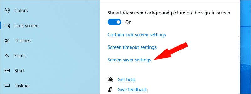 how to enable screensaver on windows 10 e
