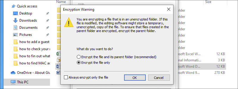 how to encryptdecrypt files on windows 10 22
