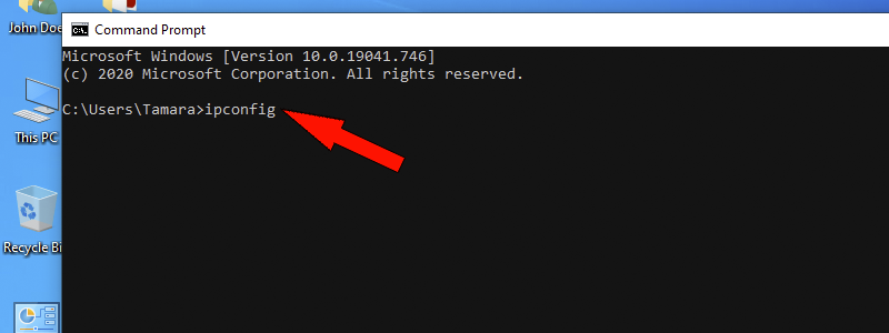 how to find ip address on windows 10 13