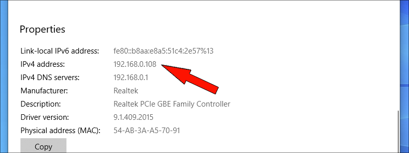 how to find ip address on windows 10 6