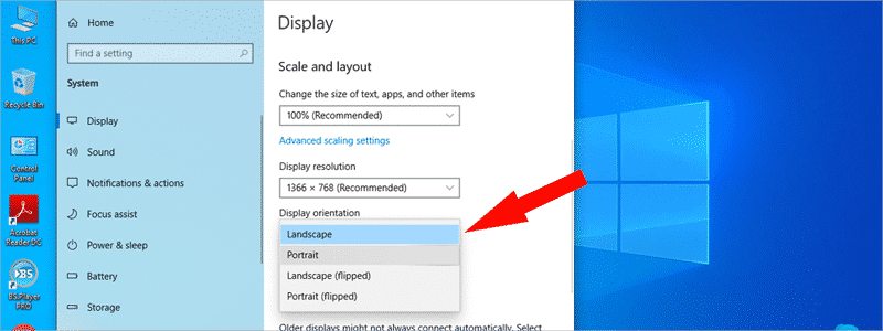 how to rotate screen on windows 10 2