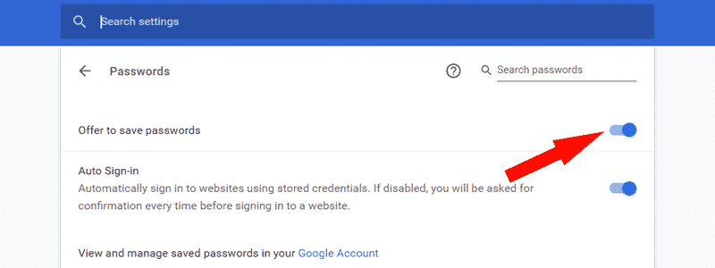 how to save password on chrome 4