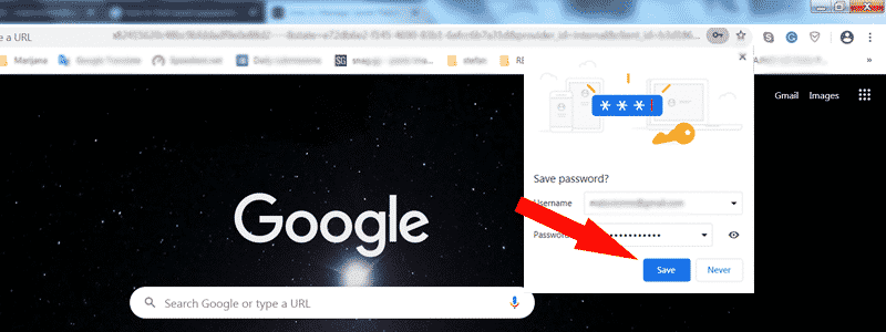 how to save password on chrome 6