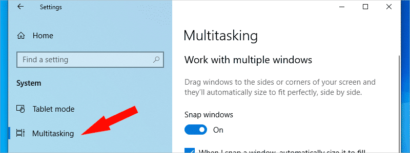 how to split screen on windows 10 c