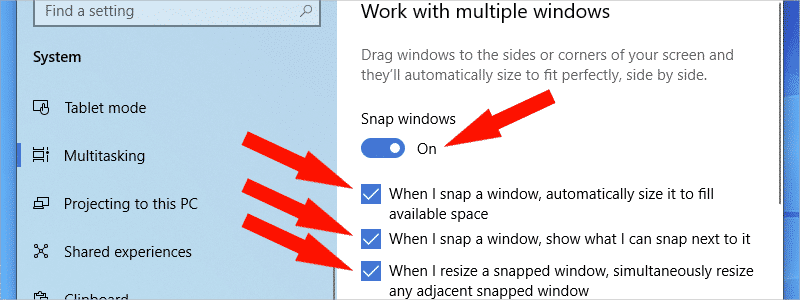 how to split screen on windows 10 d
