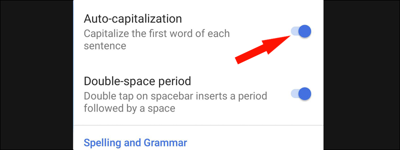 how to turn off autocorrect on android 9