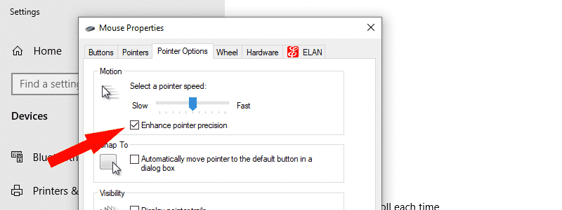 how to turn off mouse acceleration in windows 10 7