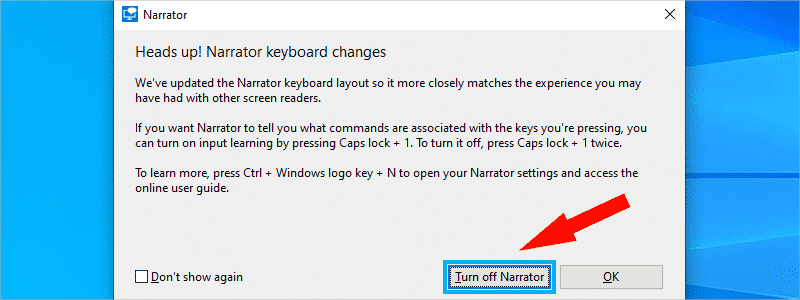 how to turn off narrator on windows 10 a