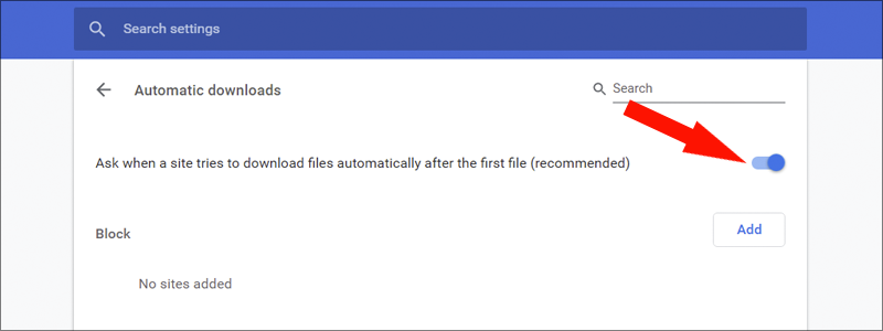 how to unblock automatic downloads on google chrome 10
