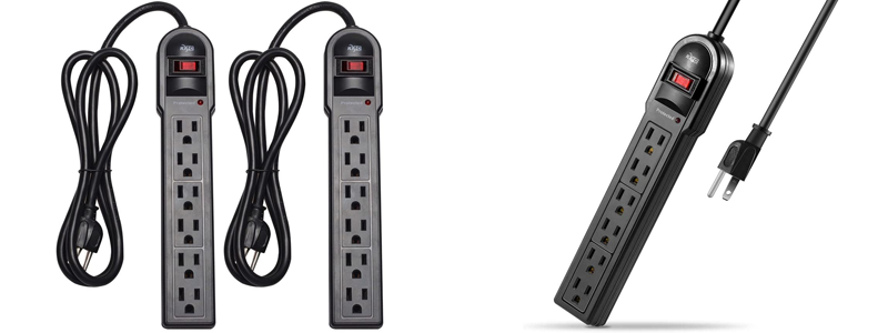 kmc 6-outlet surge protector power strip