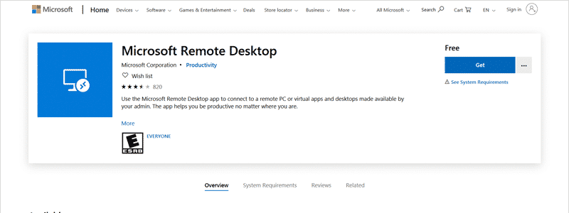 microsoft remote desktop