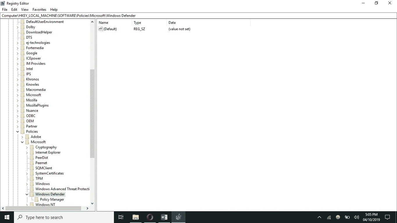 registry editor