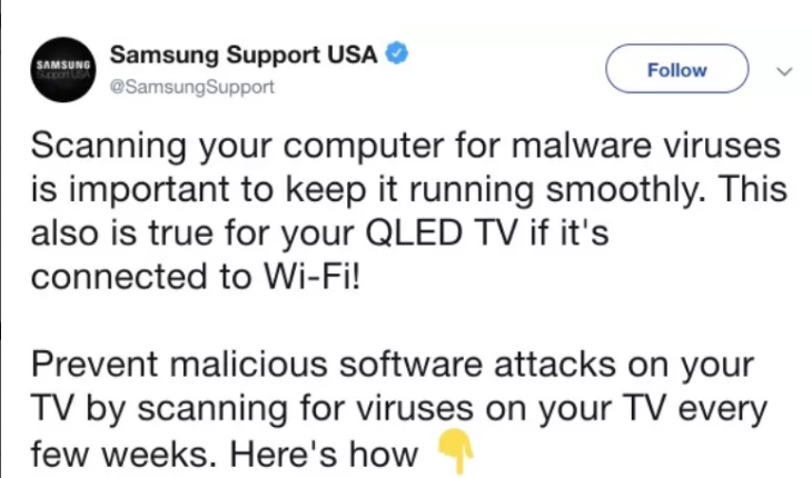 samsung about viruses on tv