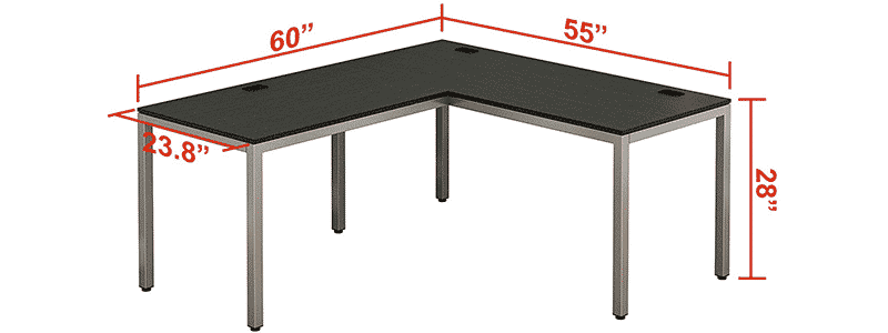 shw home office 55 60 large l shaped corner desk