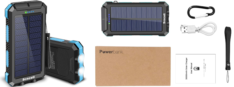 suscell solar power bank 30000mah