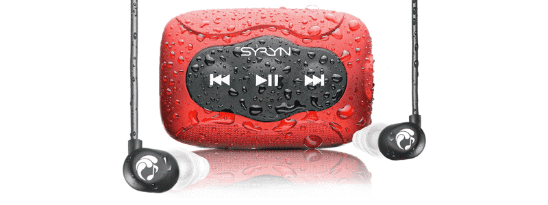 swimbuds flip headphones and 8 gb syryn waterproof mp3 player